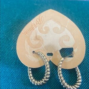 Silver Twisted Hoop Earrings